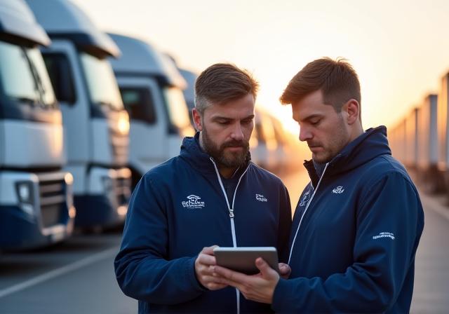 A&S Trucking management team discussing fleet logistics
